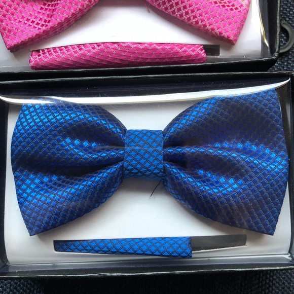 Mario Lorenzi Bow Tie & Pocket Square 3 Sets NIB - Picture 4 of 7